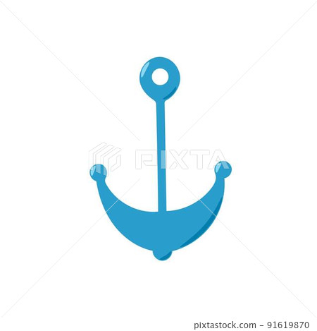 Cartoon style iron anchor, boat or ship equipment vector illustration for kids design Cartoon style iron anchor, boat or ship equipment vector illustration for kids design 91619870