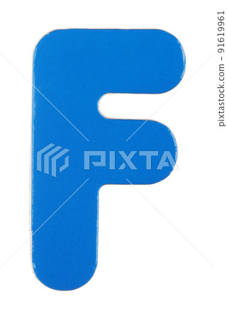 Upper case F magnetic letter on white with clipping path Upper case F magnetic letter on white with clipping path 91619961