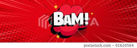 Comic lettering BAM on white background - Vector 91620564