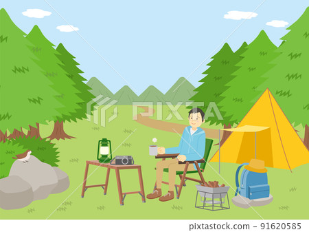 Camp Illustration_Solo Camp_Daytime_2 Camp Illustration_Solo Camp_Daytime_2 91620585