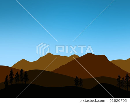 戶外清澈的藍天和落基山脈的簡單背景 91620703