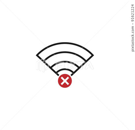 Signal disconected, signal cut off icon template Signal disconected, signal cut off icon template 91621224