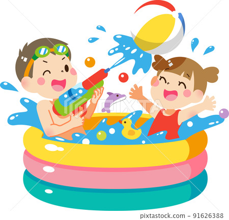 孩子們在乙烯基池玩耍 孩子們在乙烯基池玩耍 91626388