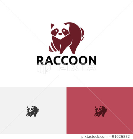 Raccoon Walking Jungle Forest Wildlife Animal Logo 91626882