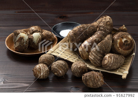 Taro on a colander Taro on a colander 91627992