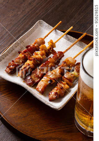 Yakitori and beer Yakitori and beer 91629815