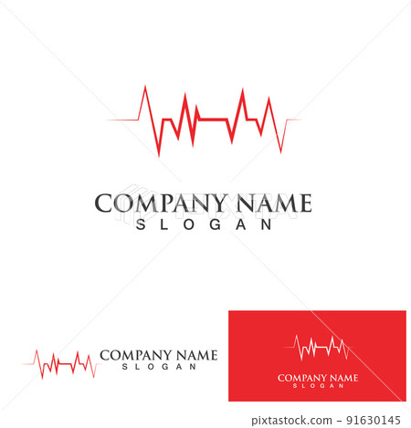 Heart beat monitor pulse line art vector icon, Ecg heartbeat. cardiology symbol. logo for cardiologist. Medical icon 91630145