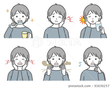 A boy with an abnormality in his mouth (plain clothes) 91630257