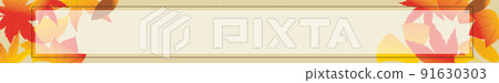 橫幅設計秋季圖像落葉 728 x 90 尺寸兼容 91630303