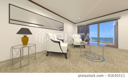 Living room with sea view 91630311