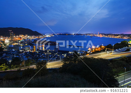 Fukuoka Prefecture / Night view of Moji Port (from Mekari Park and Mekari Park) Fukuoka Prefecture / Night view of Moji Port (from Mekari Park and Mekari Park) 91631221
