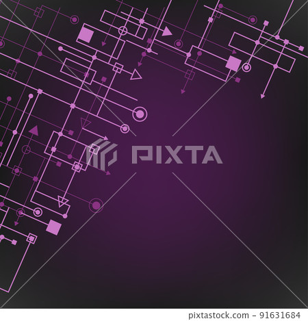 techno signs symbols purple color background 91631684