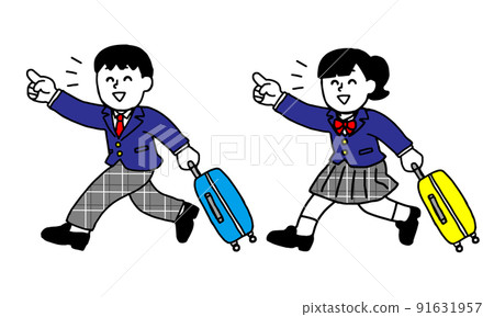 School excursion to move with a carry case Blazer Male female student (simple) School excursion to move with a carry case Blazer Male female student (simple) 91631957