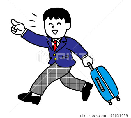 學校旅行攜帶手提箱移動西裝外套男學生(簡單) 學校旅行攜帶手提箱移動西裝外套男學生(簡單) 91631959