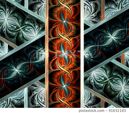 Computer generated colorful fractal artwork 91632183