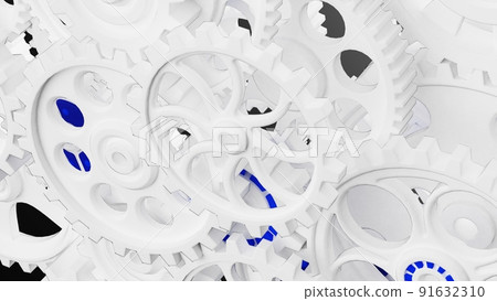 3D illustration of white gear 91632310