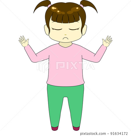 Chibi character illustration (female, front) Chibi character illustration (female, front) 91634172