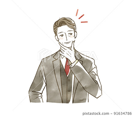 Middle-aged man in a smiling suit 91634786
