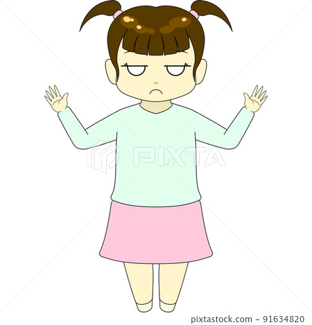 Chibi character illustration (female, front) 91634820