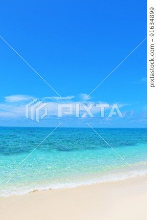 沖繩夏天的藍天和宮古島的海 沖繩夏天的藍天和宮古島的海 91634899