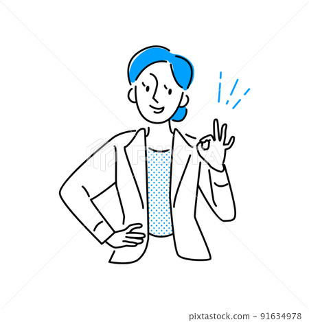 插圖素材:OK商務人士女性形象插圖素材 插圖素材:OK商務人士女性形象插圖素材 91634978