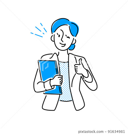 Illustration material: Like! Image illustration material of a woman of a business person to do Illustration material: Like! Image illustration material of a woman of a business person to do 91634981