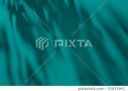 Shadow of leaves on turquoise concrete wall texture background Shadow of leaves on turquoise concrete wall texture background 91635941