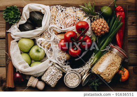 Healthy food, clean eating, eco friendly, no plastic concept. 91636551