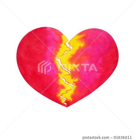 red heartbreak broken heart crack break pain divorce love relationship art design illustration shape watercolor painting icon sign symbol white isolated red heartbreak broken heart crack break pain divorce love relationship art design illustration shape watercolor painting icon sign symbol white isolated 91636811