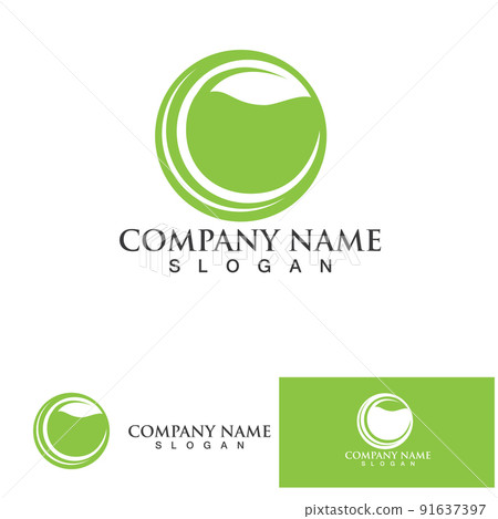 Leaf green logo and symbol vector 91637397