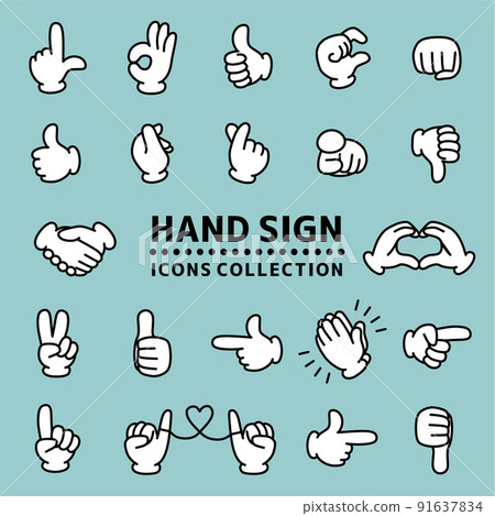 Hand sign icon 91637834