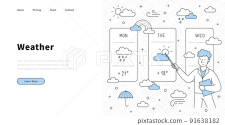 Weather forecast doodle landing page, anchorman Weather forecast doodle landing page, anchorman 91638182