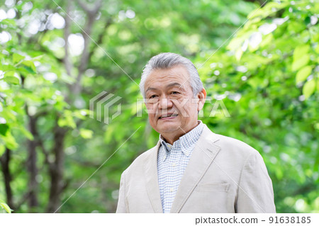 高級男性肖像新鮮綠色休閒 91638185