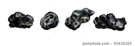 Stone asteroids. Meteor or space boulder or rock 91638205