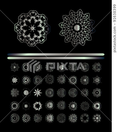 Round ornament tribal ethnic pattern. 91638399