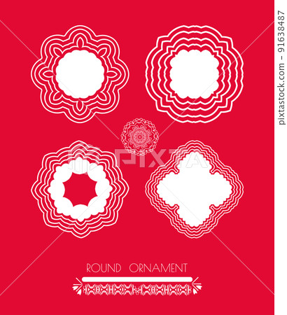 Set of Christmas white snowflakes 91638487