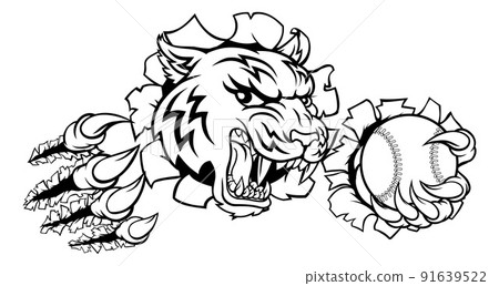 Tiger Tennis Player Animal Sports Mascot Tiger Tennis Player Animal Sports Mascot 91639522