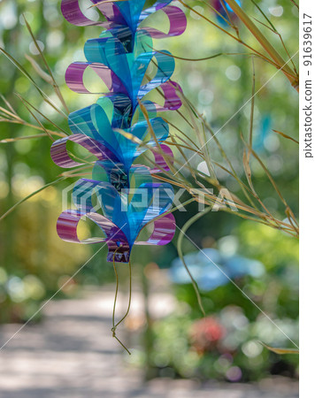 花園的夏天風景風鈴七夕 91639617