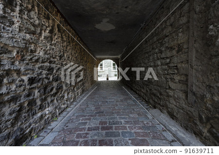 Katariina kaik street in Tallinn, Estonia. 91639711