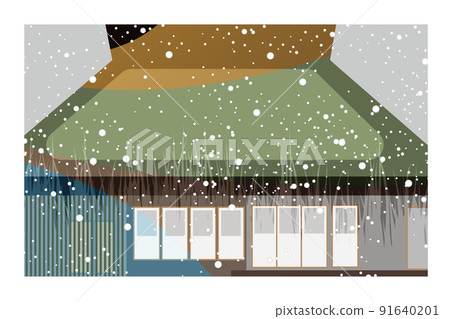 Making a gassho with an old folk house that weaves the beautiful four seasons of Japan. It can be used as both a background and a wallpaper. 91640201