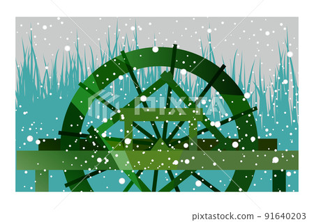 與編織日本美麗的四個季節的古老民居一起製作合掌。它既可以用作背景，也可以用作牆紙。 91640203