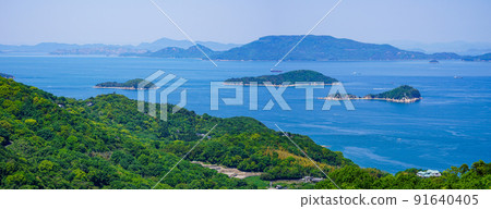 From Aji Ryuozan Park overlooking the Seto Inland Sea to the islands associated with the Genpei War 91640405