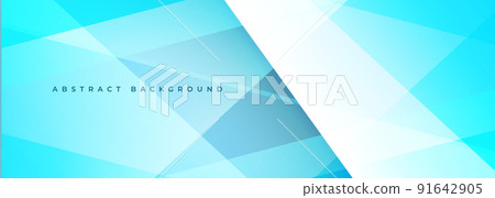 Abstract modern wide blue banner with geometric shapes. Light blue abstract background. Abstract modern wide blue banner with geometric shapes. Light blue abstract background. 91642905