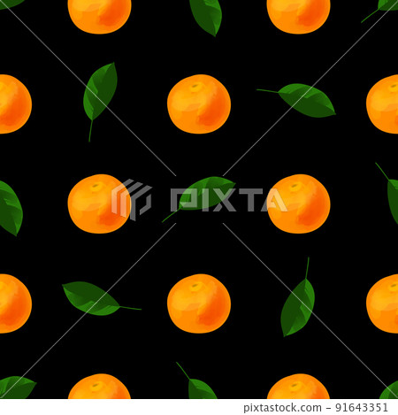 Seamless pattern with illustration of oranges on a Seamless pattern with illustration of oranges on a 91643351