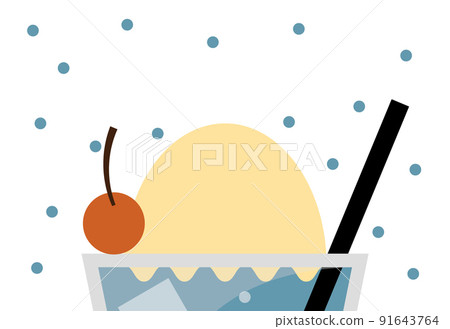 Close-up illustration of ice cream part of cream soda 91643764