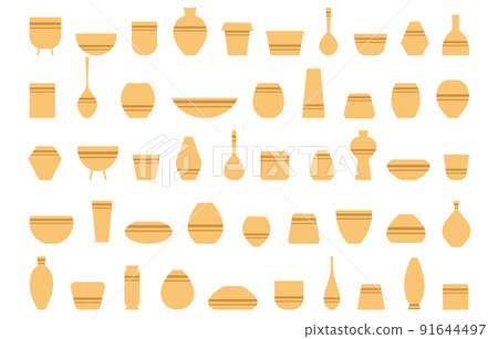 Set ceramic pots for growing house plants and... - Stock Illustration ...