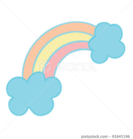 Cute rainbow with clouds in doodle style. Vector illustration Cute rainbow with clouds in doodle style. Vector illustration 91645196