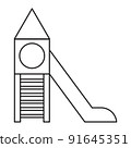 playground slide icon. Outline vector symbol isolated on white background 91645351