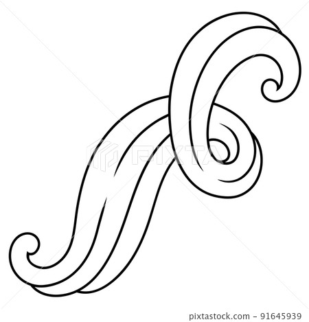 Wave line curl. Monochrome stripes black and white texture. 91645939