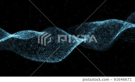 Blue abstract digital wave. 3DCG technology background Blue abstract digital wave. 3DCG technology background 91646671
